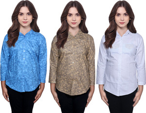Indistar Women Floral Print Casual Multicolor Shirt