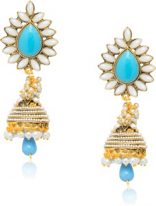VK Jewels Style Diva Sky Diamond Zinc Jhumki Earring