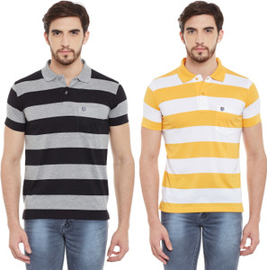 Duke Striped Men s Polo Neck Grey 