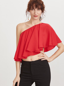 Dracht Casual Sleeveless Solid Women Red Top