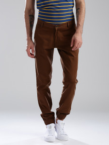 Hubberholme Slim Fit Men Brown Trousers 