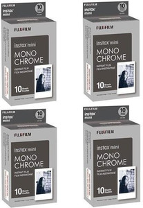 Fujifilm 4X instax mini Monochrome Instant Film, 10 Pack Film Roll