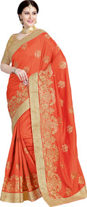 M.S.Retail Embroidered Bollywood Dupion Silk Saree