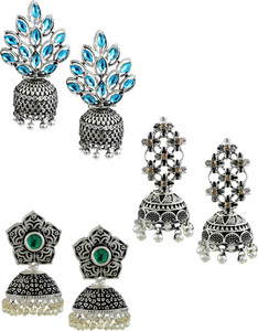 Zaveri Pearls Dark Antique Zinc Jhumki Earring