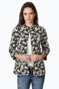 People 3/4th Sleeve Printed Women NA Jacket