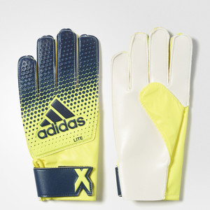 Adidas X Lite Goalkeeping Gloves (L, Blue, Yellow, Silver)