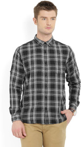 Highlander Men's Checkered Casual Black, White Shirt