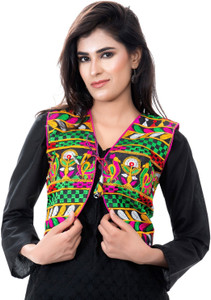 Banjara India Sleeveless Embroidered Women's NA Jacket