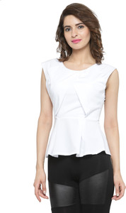 N-Gal Formal Sleeveless Solid Women's White Top