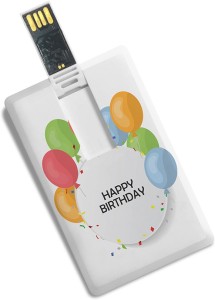 100yellow Credit Card Shape Happy Birthday Printed High Speed Pen Drive -16GB 16 GB Pen Drive(Multicolor)