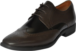 Fashion Tree Confiado Genuine Leather Derby Brogue Shoe For Men In Brown Colour Derby
