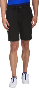 Puma Solid Men Black Basic Shorts