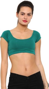 De Moza Casual Half Sleeve Solid Women's Green Top