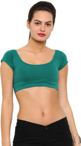 De Moza Casual Half Sleeve Solid Women's Green Top