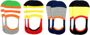 Color Fevrr Men & Women Striped No Show Socks