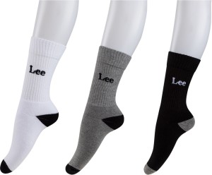 Lee Men Solid Crew Length Socks