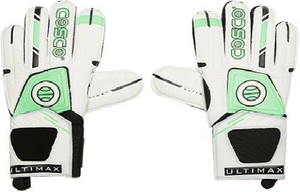 Cosco Ultimax Goalkeeping Gloves (L, White & Green)