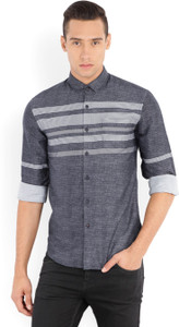 Locomotive Men's Striped Casual Blue Shirt