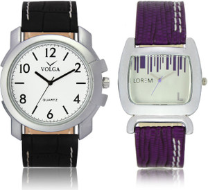 LOREM VL12LR207 New Latest Stylish Designer Leather Belt Attractive Different Combo Watch - For Men & Women