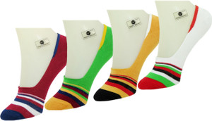 Neska Moda Men & Women Striped No Show Socks