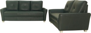 furnitech seating systems (i) pvt ltd leatherette 3 + 2 black sofa set