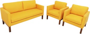 furnitech seating systems (i) pvt ltd fabric 3 + 1 + 1 yellow sofa set