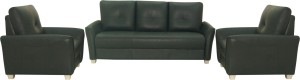furnitech seating systems (i) pvt ltd leatherette 3 + 1 + 1 black sofa set
