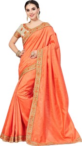 M.S.Retail Embroidered Bollywood Satin Saree