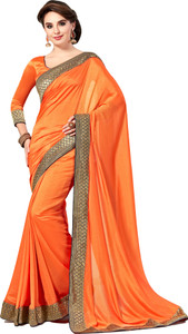 M.S.Retail Embroidered Bollywood Satin Saree