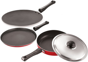 Omic Classic Range Combo Set of Dosa Tawa, Concave Tawa & Fry Pan Cookware Set