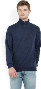 Wills Lifestyle Full Sleeve Solid Men Sweatshirt