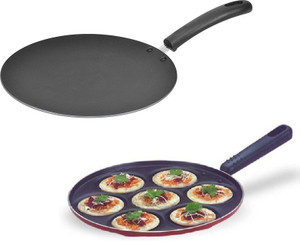 Omic Omic Classic Range Combo 2 Pcs Set Concave Tawa & Uttappa Pan Cookware Set
