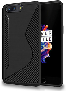REALIKE Back Cover for OnePlus 5, Protective Slider Style Slim Carbon Fiber Case