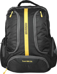 AMERICAN TOURISTER Yeti 03 Travel Max 35 L Laptop Backpack Black Price in India Flipkart