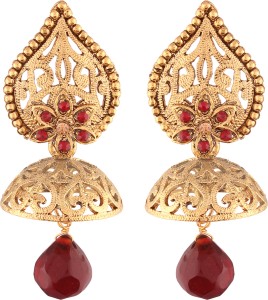 I Jewels Traditional Gold Plated Alloy Jhumki Earring