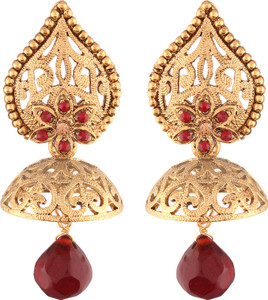 I Jewels Traditional Gold Plated Alloy Jhumki Earring