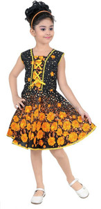 BAHUBALI Girls Midi/Knee Length Casual Dress