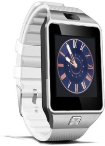 apex apxdz09 smart watch phone brown, black, silver smartwatch(white strap regular)