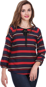 Myshka Casual Full Sleeve Striped Women's Multicolor Top