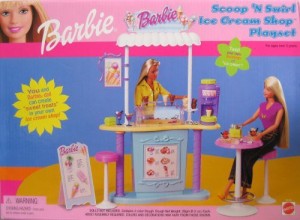 BARBIE Scoop N Swirl Ice Cream Shop Playset w Ice Cream Counter