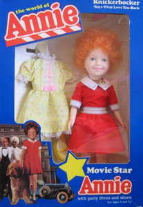 Tribune Company Knickerbocker The World of Annie Movie Star ANNIE Doll w Party Dress Shoes Little Orphan Annie The World of Annie Movie Star ANNIE Doll w Party Dress
