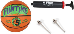 Cosco Combo of 3, 1 Funtime Basketball Size-5, 1 Vixen Pump, And Needle Basketball - Size: 5