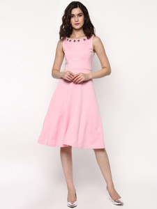 Sassafras Women Skater Pink Dress Best 