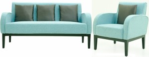 furnitech seating systems (i) pvt ltd fabric 3 + 1 blue sofa set