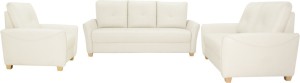 furnitech seating systems (i) pvt ltd leatherette 3 + 2 + 1 cream sofa set