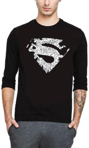 Veirdo Printed Men's Round Neck Black T-Shirt