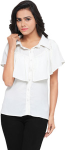 Serein Formal Half Sleeve Solid Women White Top