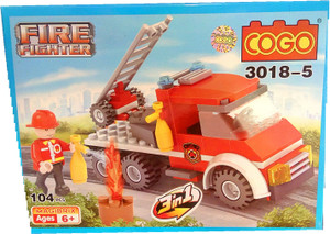 TALKING GANESHA 111 pcs COGO Building Blocks Fire Fighter 3018- 5 set for kids