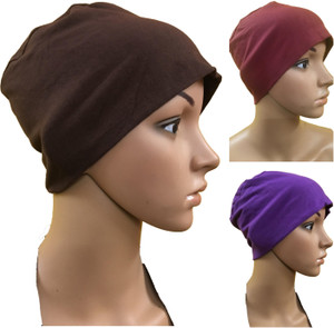 GIRIJA Solid 3 PIECES COMBO PACK OF CHEMO HEADWRAP CHEMO CANCER HEADWEAR UNDERSCARF CAPS UNDER HIJABS WOMENS PREGNANCY CAPS Cap