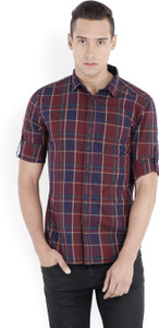 Highlander Men's Checkered Casual Red, Blue, Green Shirt